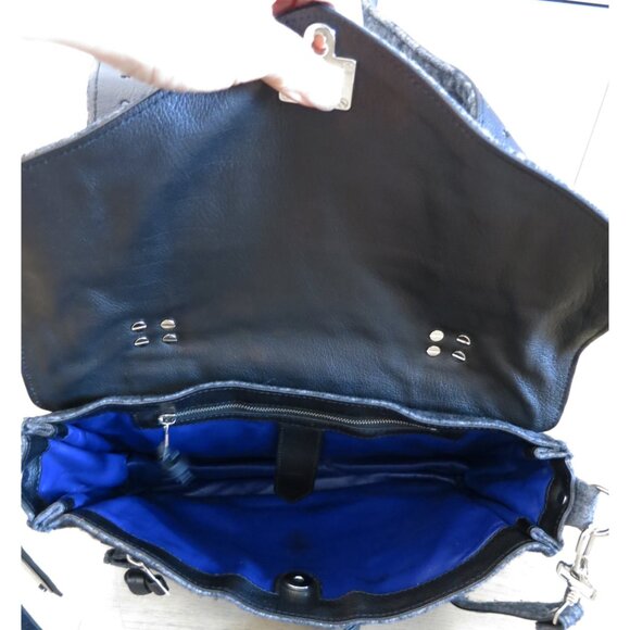 PROENZA SCHOULER Gray PS1 Small Melange Felt Wool Crossbody Shoulder Satchel Bag - Picture 7 of 9